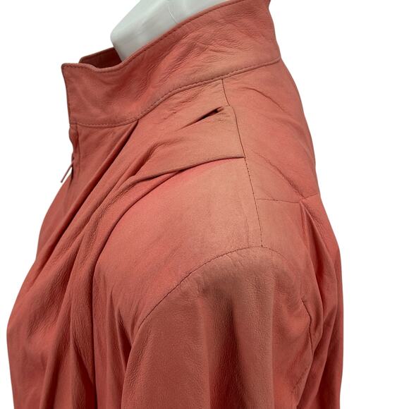 Remy Pleated Leather Jacket Womens SZ S Pink Retro Vintage Barbiecore 80s VTG - Picture 6 of 12